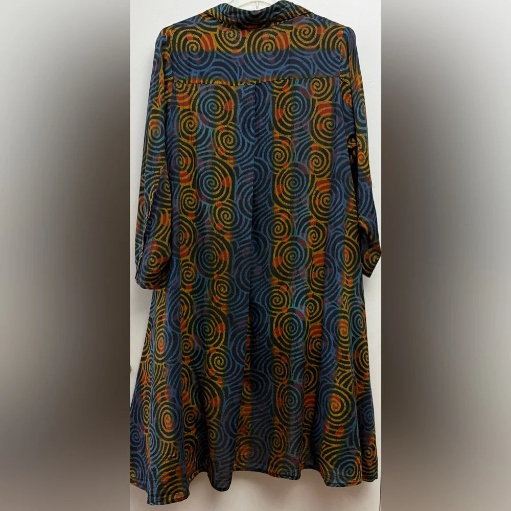 Vibrant Multicolor Asymmetrical Swirl Dress
